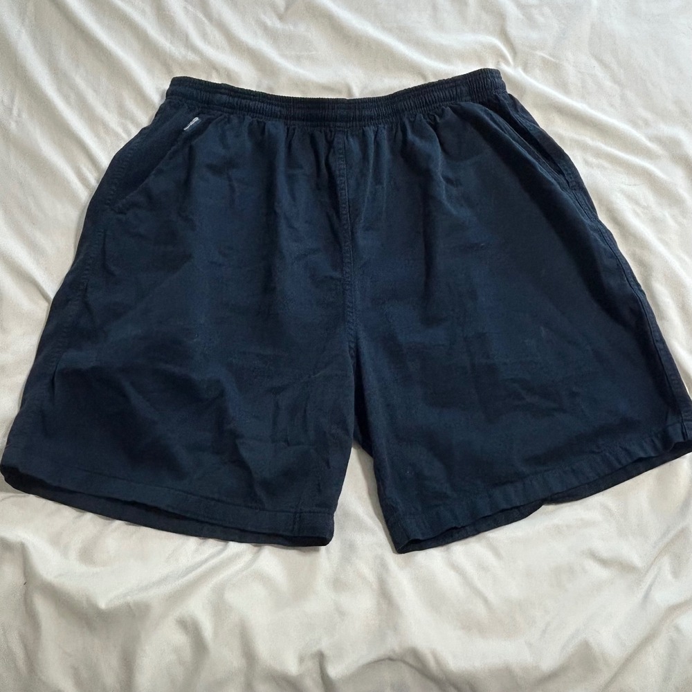 VTG Crazy Shirts Hawaii Original Mens XXL Navy Blue Elastic Waist Twill Shorts